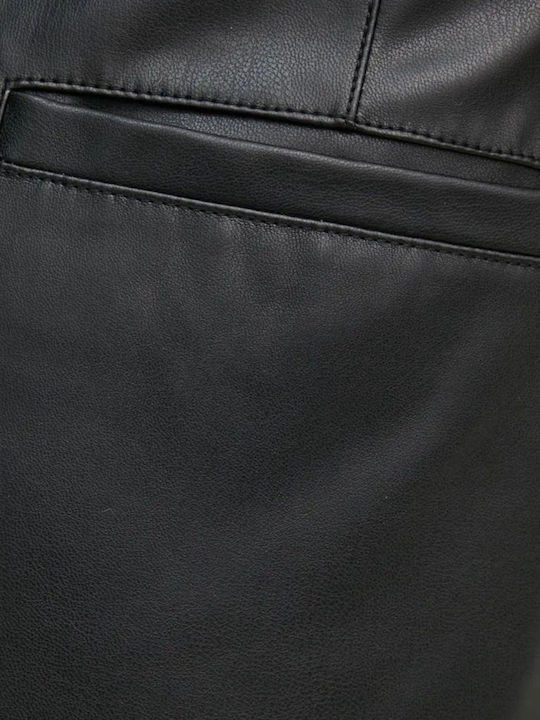 Women's Fabric Trousers in Wide Line Black
