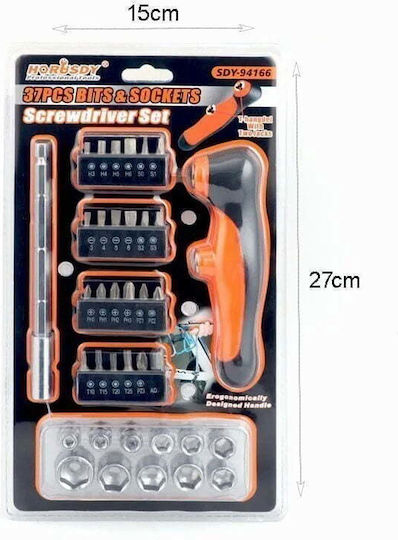 Horusdy Screwdriver Bit Socket Set 37pcs Sdy-94166