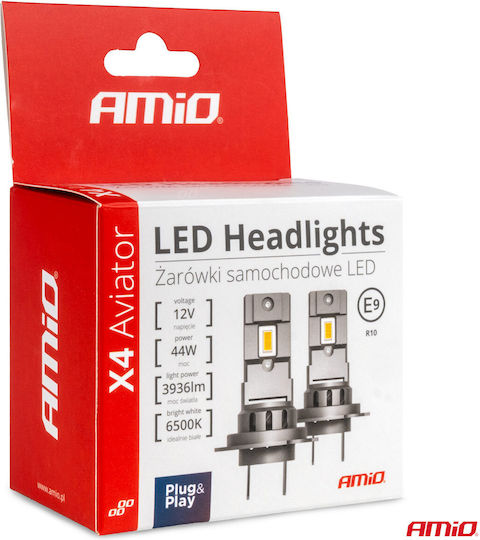 AMiO Lamps Car HB3 LED 6500K Cold White 12V 44W 2pcs
