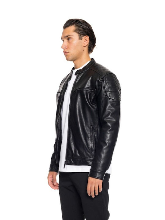 Biston Winter Faux Leather Jacket Black