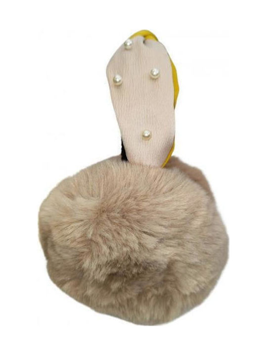 Ohrenschützer Pelz Beige