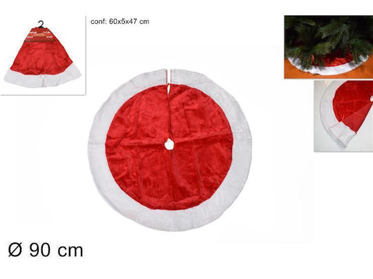 Weihnachtsbaumrock Stoff Rot mit Pelztextur Ψάθινη