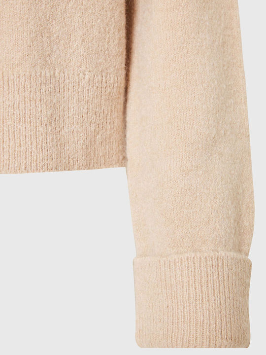 Women's Knitted Cardigan with Buttons Beige