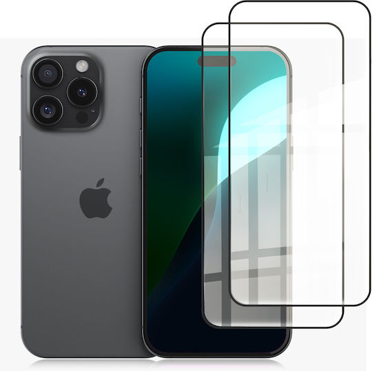 2x Μετριασμένο Γυαλί Erbord 3d Iphone 16 Pro Max Πλήρης Οθόνη