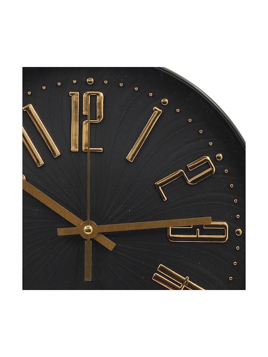 Keskor Wall Clock Plastic Black Ø30cm