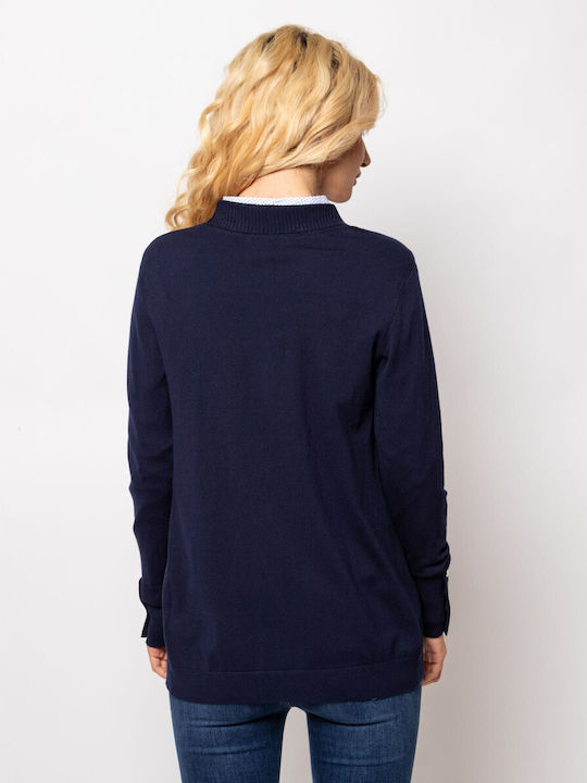 Heavy Tools Women's Knitted Cardigan Navy