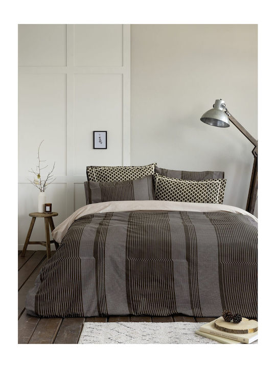 Nima Duvet Cover Set Cotton Queen with 2 Pillowcases 220x240 Welley Gray