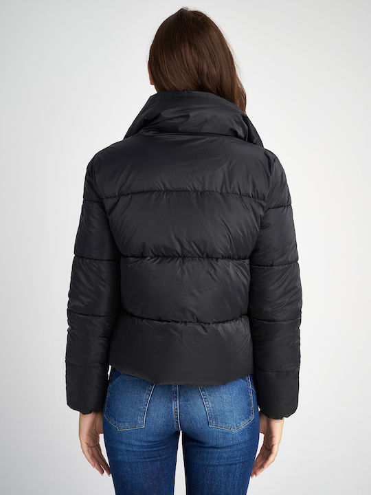 Pura Κοντό Γυναικείο Μπουφάν για Χειμώνα Μαύρο