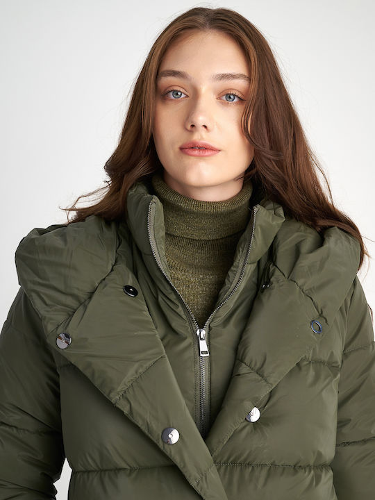 Verity Women's Long Lifestyle Jacket for Winter Green