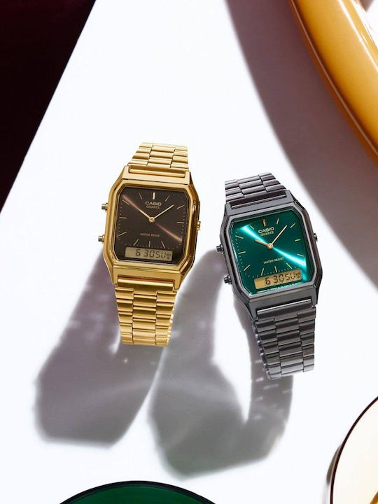 Casio Casio Vintage Ρολόι Μπαταρίας με Μεταλλικό Μπρασελέ