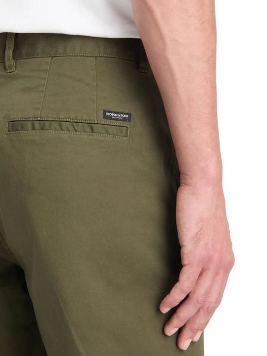Stuart Παντελόνι Chino Ελαστικό σε Slim Εφαρμογή Χακί