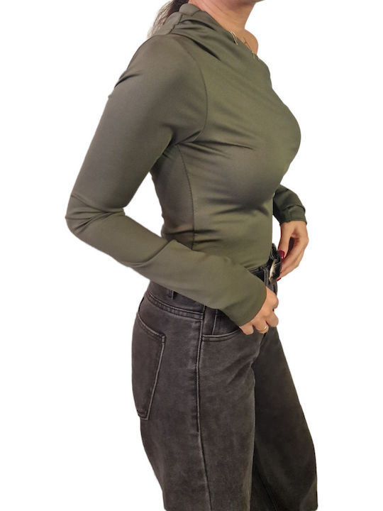 Damen Bluse Khaki