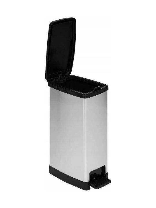 5Five Waste Bin Waste Plastic with Pedal Gray 40lt 1pcs
