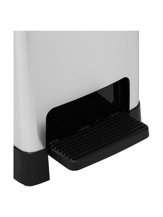 5Five Waste Bin Waste Plastic with Pedal Gray 40lt 1pcs
