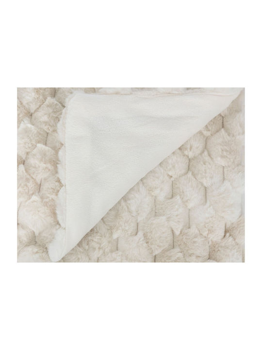 Atmosphera Ariel Κουβέρτα Γούνινη Μονή 160x120εκ. Beige