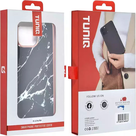 Tuniq iPhone 16 Pro Max Silicone Case Marble Black