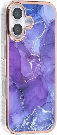 Tuniq iPhone 16 Silicone Case Marble Purple