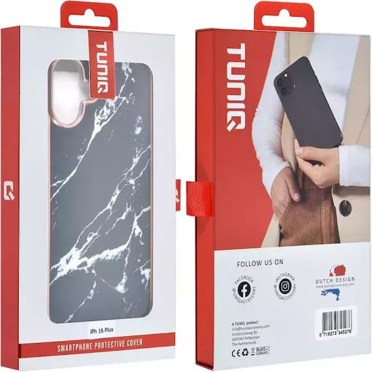 Tuniq iPhone 16 Plus Silicone Case Marble Black