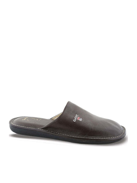 Men's Leather Slippers Blue