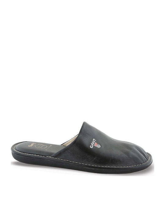 Men's Leather Slippers Blue