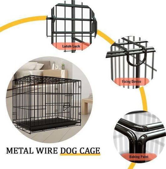 Nobleza Dog Wire Crate with 2 Doors 91x57x63.5cm