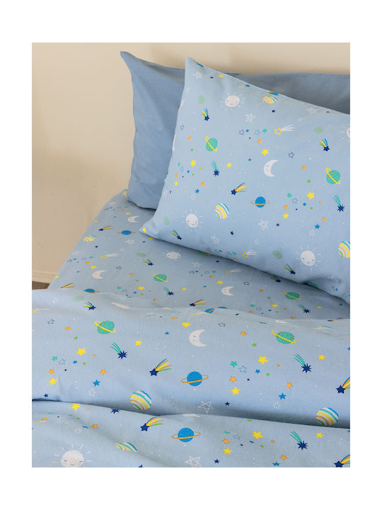 Palamaiki Baby Sheets Set Cradle Flannel Light Blue 80x110cm 2pcs