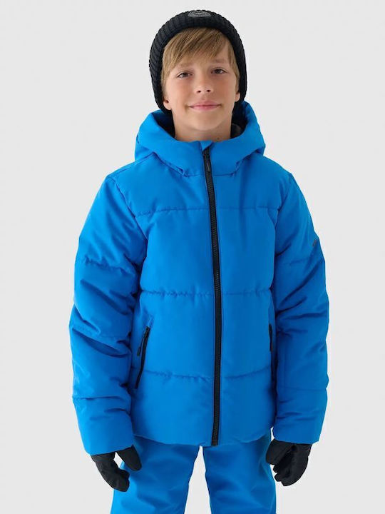 Daunen Kinder Sport Jacke Winddicht mit Futter Kapuzen- Blau