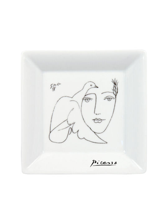 Konitz Plate Shallow Square made of Porcelain White 13x26cm