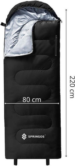 Springos Sleeping Bag Μονό Καλοκαιρινό Black