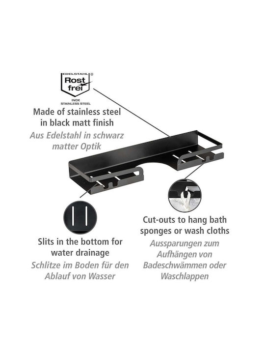 Wenko An der Wand montiert Badezimmerregal Metallisch 35.5x10.5x4cm Schwarz
