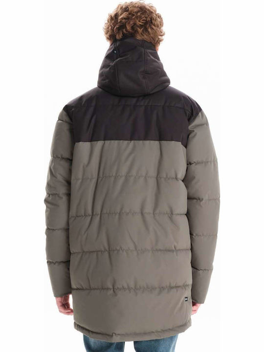 Winter Jacke Puffer Wasserdicht und Winddicht Olive/black