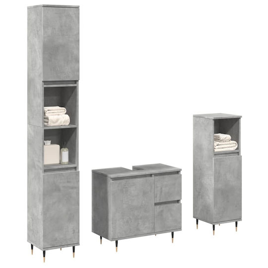 vidaXL Set of Furniture Countertop with Sink L30xW60xH33cm Gray