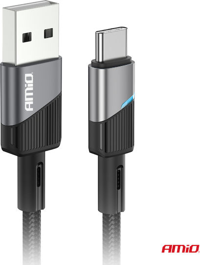 AMiO LED USB 2.0 Cable USB-C male - USB-A Black 1m (03923)