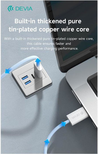 Devia E325 USB 2.0 Kabel USB-C männlich - USB-C 60W PD Rosa 1m