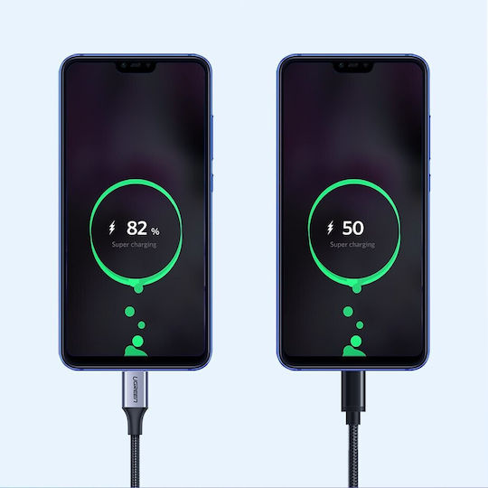 Ugreen US288 Braided USB 2.0 Cable USB-C male - USB-A 15W Γκρι 1m 60126