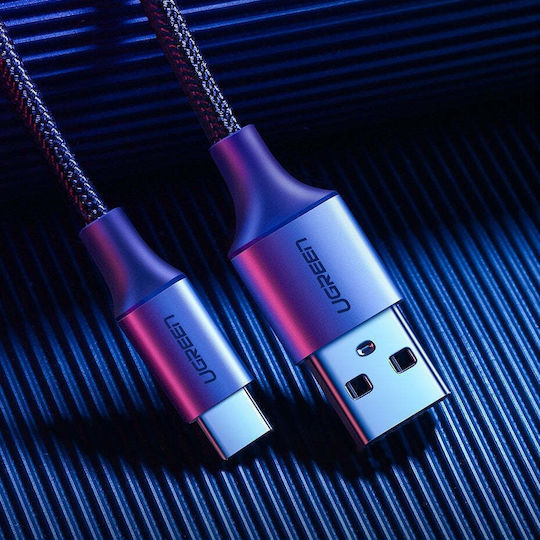 Ugreen US288 Braided USB 2.0 Cable USB-C male - USB-A 15W Γκρι 1m 60126