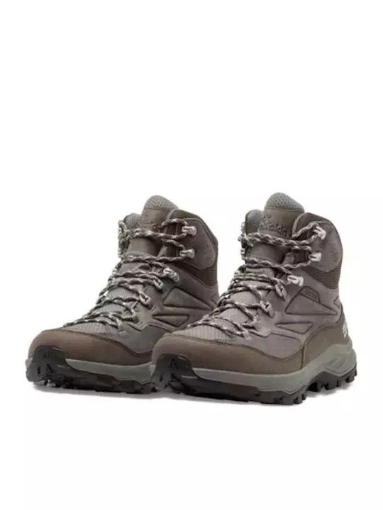 Jack Wolfskin Ανδρικά Ορειβατικά Μποτάκια Αδιάβροχα Καφέ