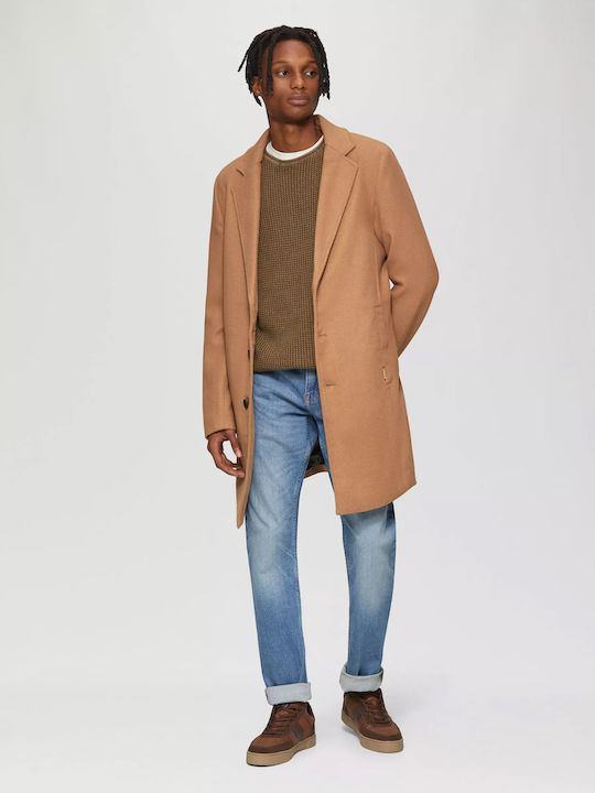 Men's Half Coat Camel