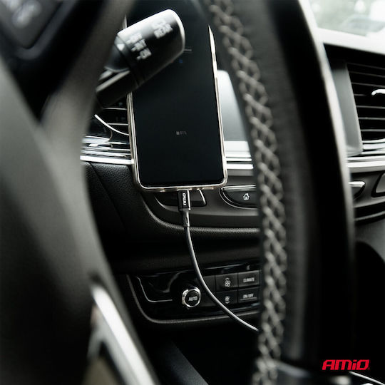 AMiO LED USB-A to Lightning Cable Μαύρο 1m (03925)