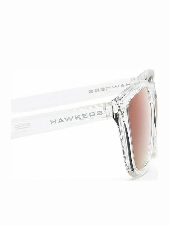 Hawkers One Ανδρικά Γυαλιά Ηλίου με Διάφανο Κοκκάλινο Σκελετό και Ροζ Polarized Φακό