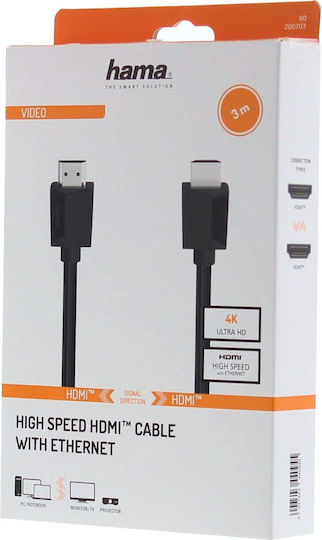 HAMA Cablu HDMI de sex masculin - HDMI de sex masculin 3m Negru
