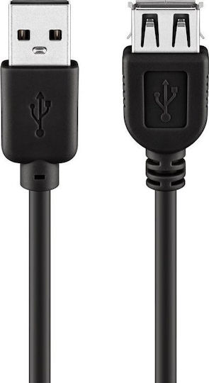 Techly USB 2.0 Кабел USB-A мъжки - USB-A женски Черен 0.3м 686221