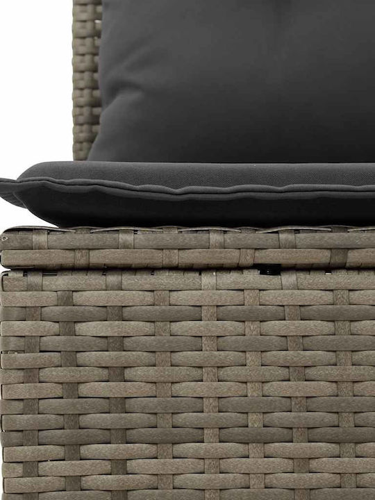 Corner Outdoor Sofa Rattan with Chest and Cushions 55x55x69cm
