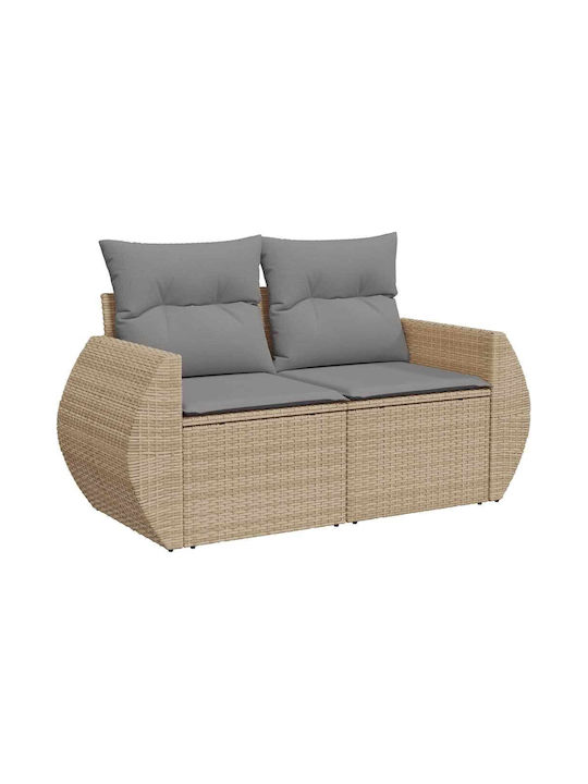 Corner Sofa Outdoor Rattan with Chest and Pillows 55x55x34cm