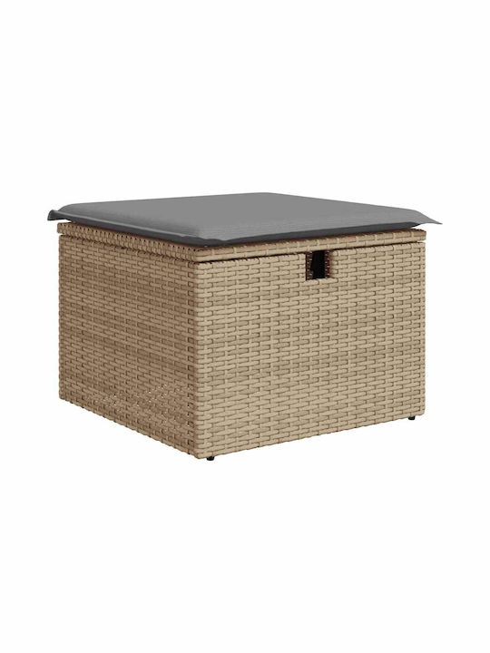 Corner Sofa Outdoor Rattan with Chest and Pillows 55x55x34cm