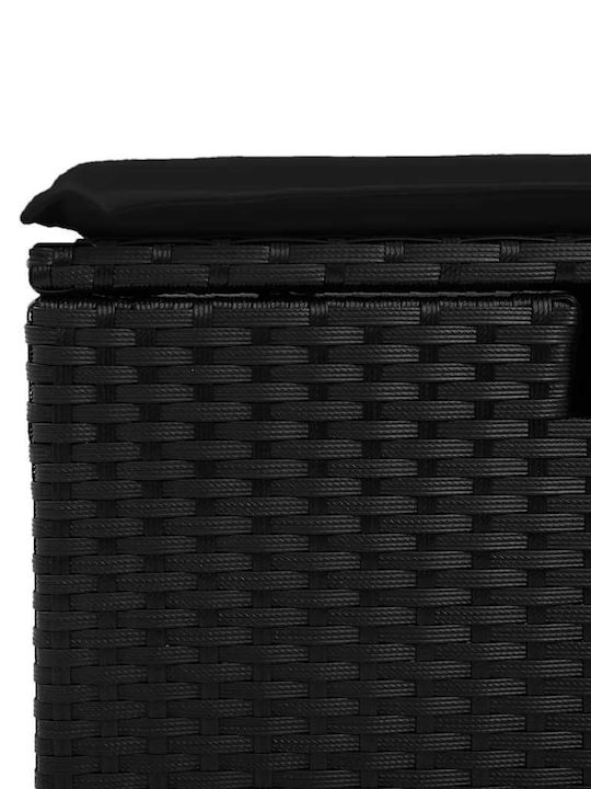 Corner Sofa Outdoor Rattan with Chest and Pillows 55x55x34cm