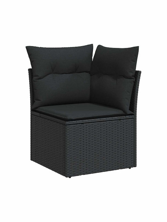Corner Sofa Outdoor Rattan with Chest and Pillows 55x55x34cm