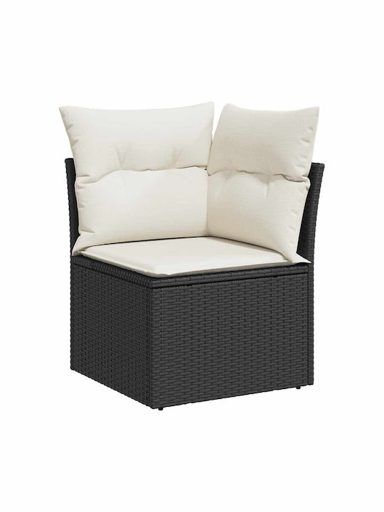 Corner Sofa Outdoor Rattan with Chest and Pillows 55x55x34cm