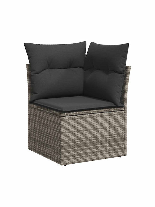 Corner Sofa Outdoor Rattan with Chest and Pillows 55x55x34cm