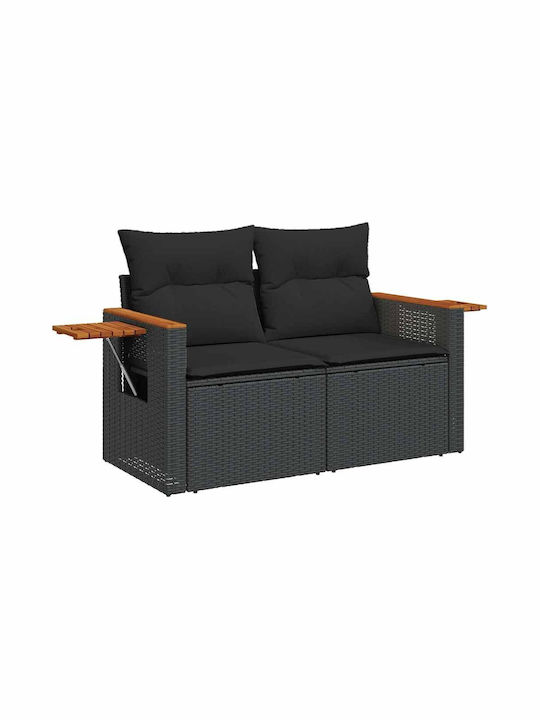 Corner Sofa Outdoor Rattan with Chest and Pillows 55x55x34cm